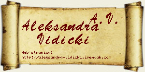 Aleksandra Vidicki vizit kartica